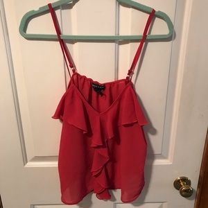 Coral Ruffle Tank Top